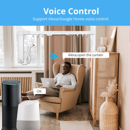 Transform Your Home with the Zemismart WiFi Curtain Motor - Smart Life Compatible Electric Curtain Track with Voice Control and RF Remote